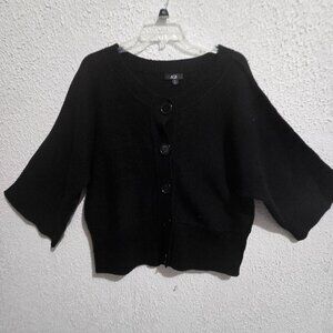 AGB Womens Black gorpcore Button-Front Cardigan Sweater XL